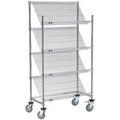 Global Equipment Nexel    Slant Wire Shelving Suture Cart, 4 Shelves, 48"W x 18"L x 69"H 436957B